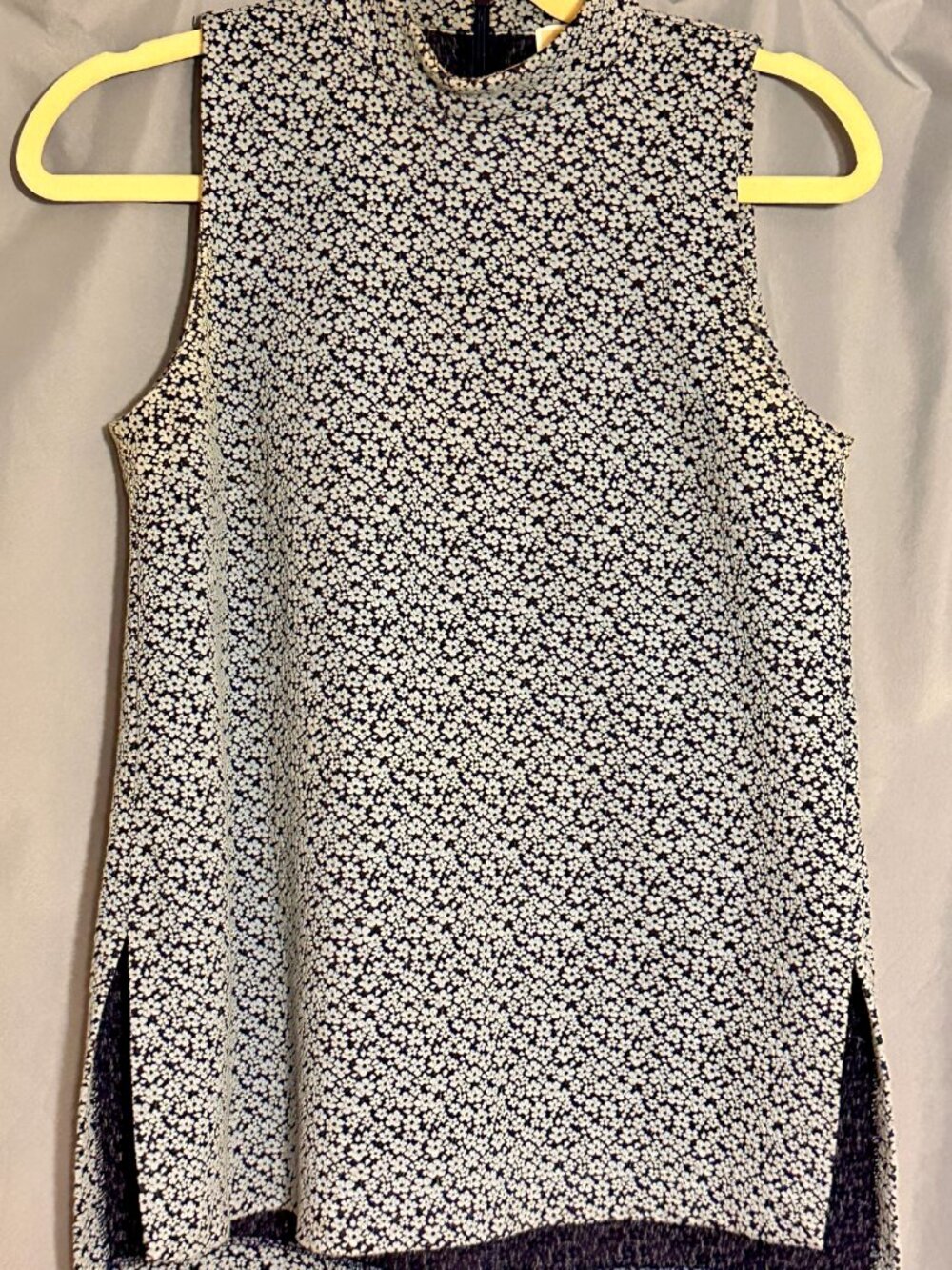 Michael Kors Blue Micro Floral women's  top size S